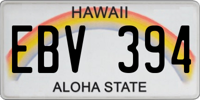 HI license plate EBV394