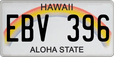 HI license plate EBV396