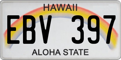 HI license plate EBV397