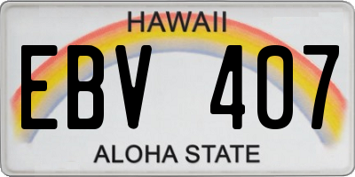 HI license plate EBV407
