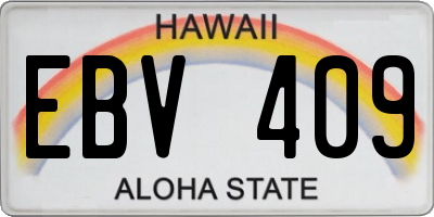 HI license plate EBV409