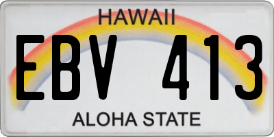 HI license plate EBV413