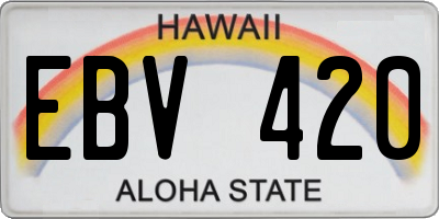 HI license plate EBV420