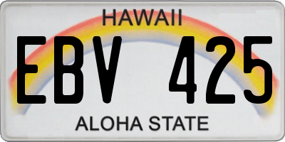 HI license plate EBV425