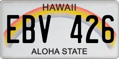 HI license plate EBV426