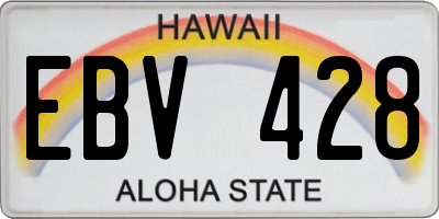 HI license plate EBV428