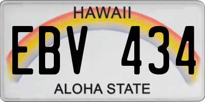 HI license plate EBV434