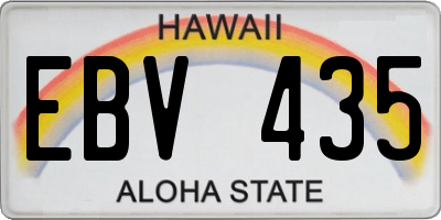 HI license plate EBV435