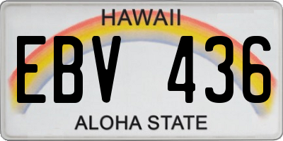 HI license plate EBV436