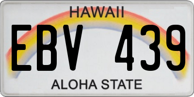 HI license plate EBV439