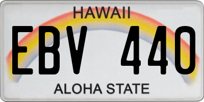 HI license plate EBV440