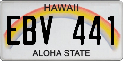 HI license plate EBV441