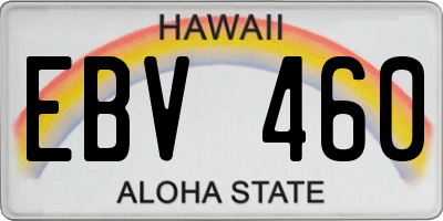 HI license plate EBV460