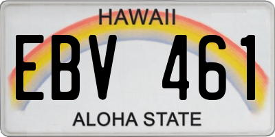 HI license plate EBV461