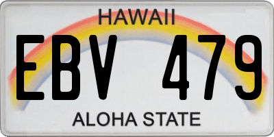 HI license plate EBV479