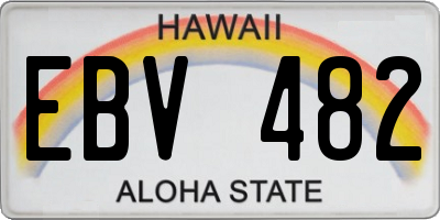 HI license plate EBV482