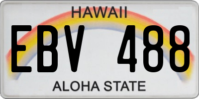 HI license plate EBV488
