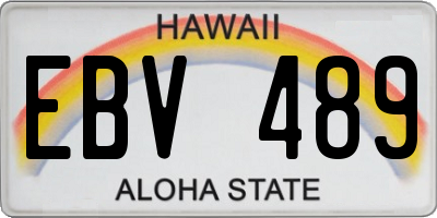 HI license plate EBV489