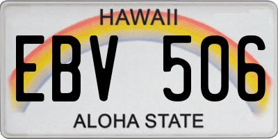 HI license plate EBV506