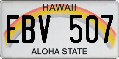 HI license plate EBV507