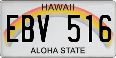 HI license plate EBV516