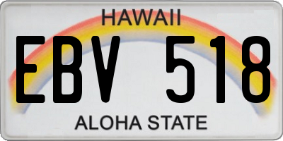 HI license plate EBV518