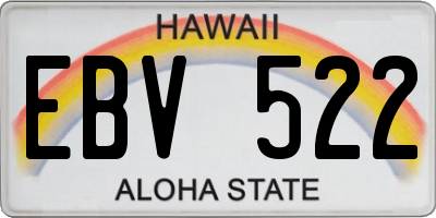HI license plate EBV522