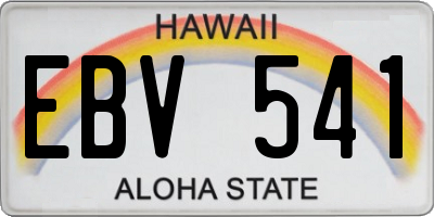 HI license plate EBV541