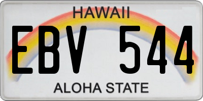 HI license plate EBV544