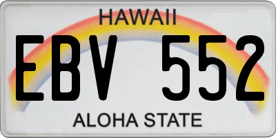 HI license plate EBV552