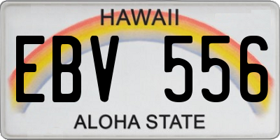HI license plate EBV556