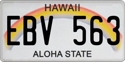 HI license plate EBV563