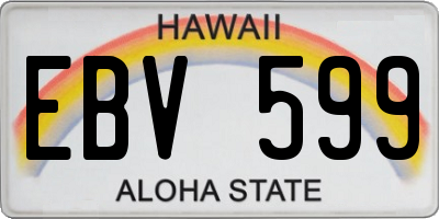 HI license plate EBV599