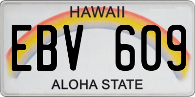 HI license plate EBV609