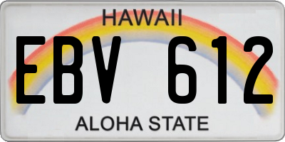 HI license plate EBV612