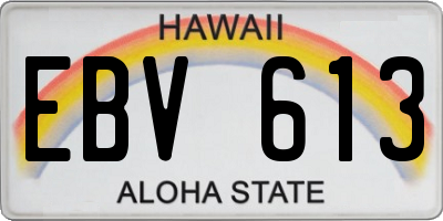 HI license plate EBV613