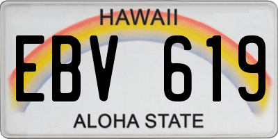 HI license plate EBV619