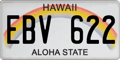 HI license plate EBV622