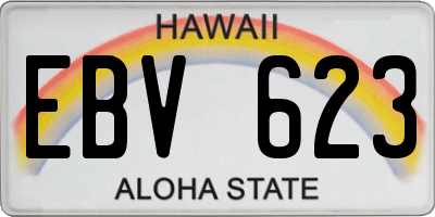 HI license plate EBV623
