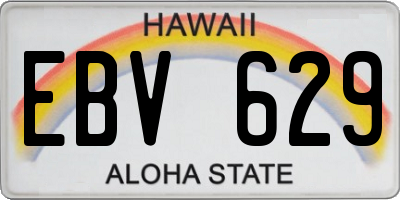 HI license plate EBV629