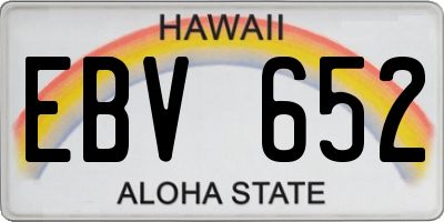 HI license plate EBV652