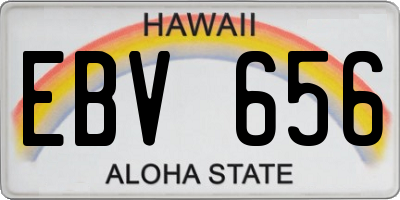 HI license plate EBV656