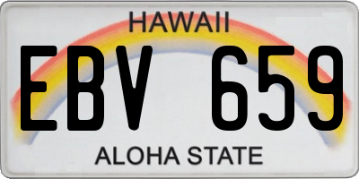 HI license plate EBV659