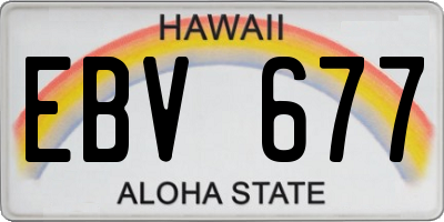 HI license plate EBV677