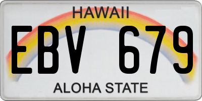HI license plate EBV679