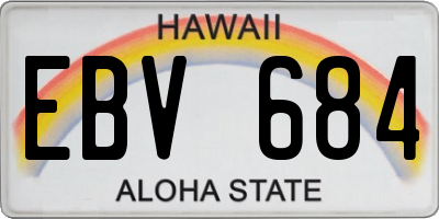 HI license plate EBV684