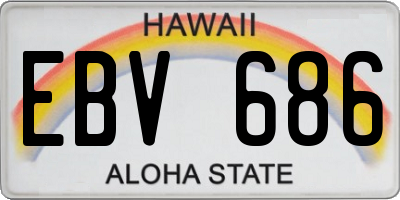 HI license plate EBV686