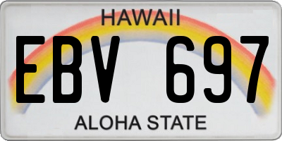 HI license plate EBV697