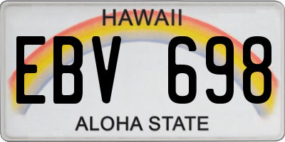 HI license plate EBV698