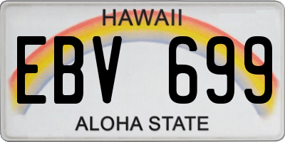 HI license plate EBV699